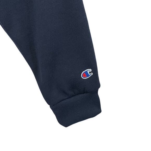 Champion Logo Graphic Pullover Crew Neck Sweatshirt Men's Sz 2XL Navy Athleisure - Picture 5 of 7